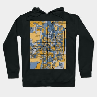 Scottsdale Map Pattern in Blue & Gold Hoodie